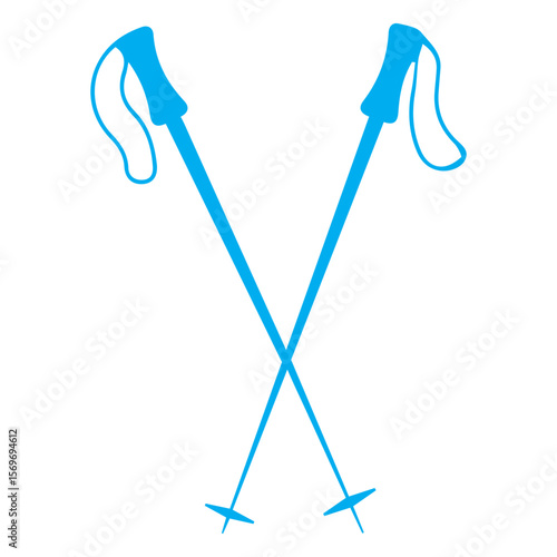 Trekking Poles Blue icon