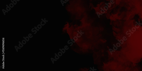  Red color powder explosion isolated on black background. Colorful dust explode. Paint Holi, dust particles splash. Network concept with spray. Futuristic technology element. 3D rendering.