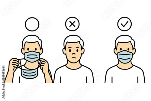 Proper mask-wearing guidelines for health safety in public spaces during pandemic times