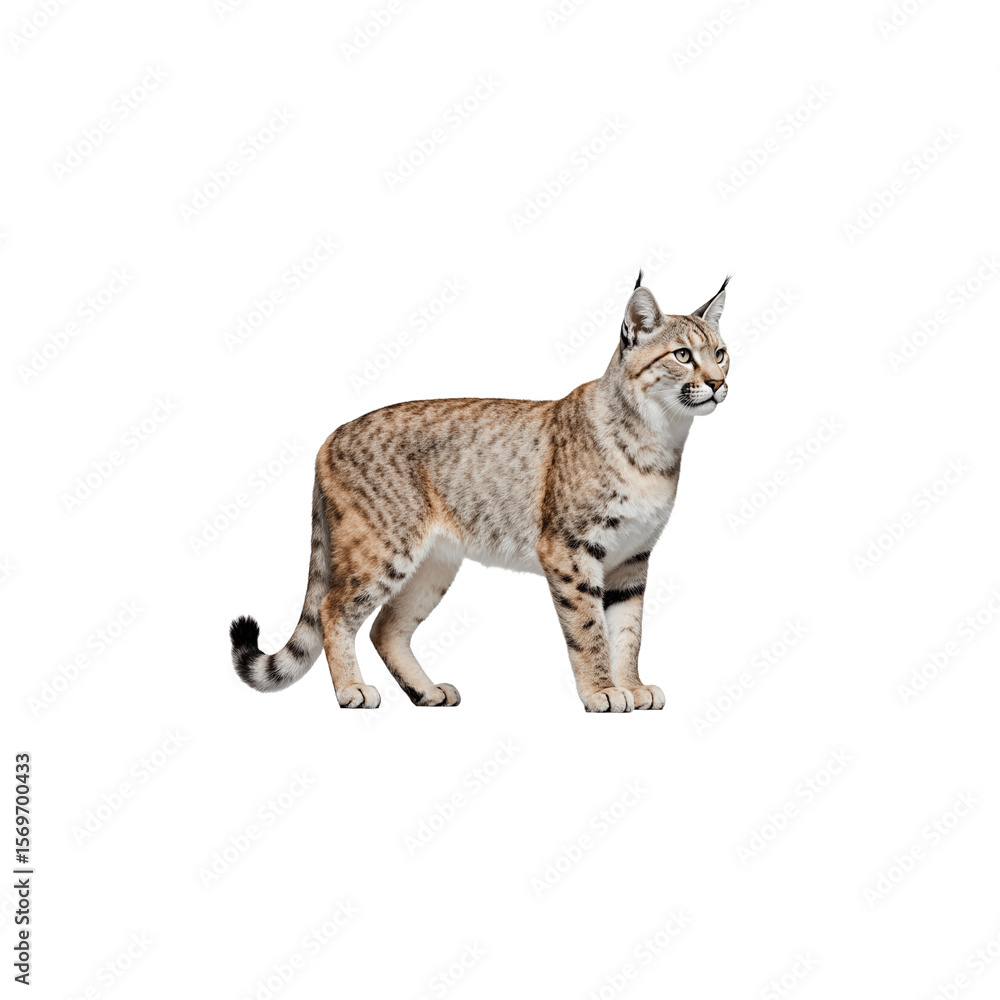 Obraz premium Bobcat Prowess: A detailed look at a bobcat in its natural habitat, showcasing its poised posture, keen gaze, and the wild elegance of the creature.