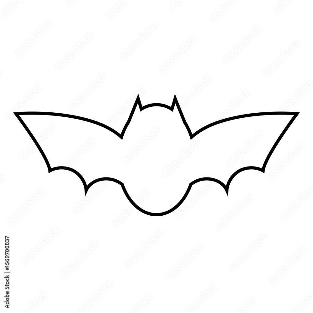 Naklejka premium シンプルコウモリ 白アイコン