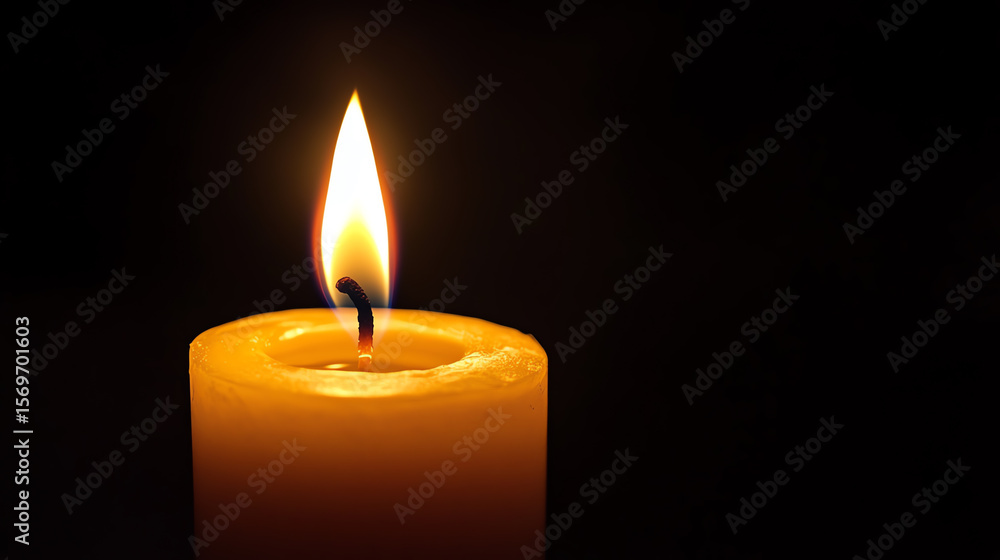 Candle flame in darkness shaped like a person, hope and remembrance, white background Candle flame in darkness shaped like a person, hope and remembrance, white background