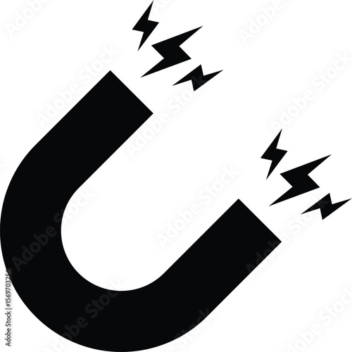 Magnet icon, sign. Attraction icon. Vector illustration