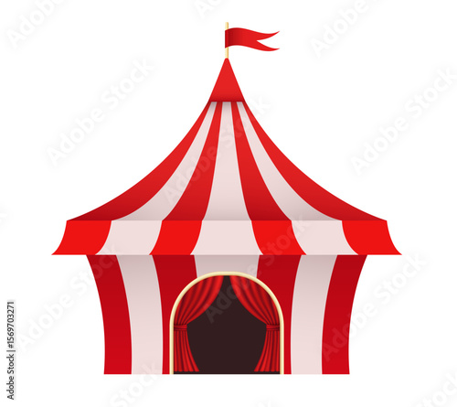 Circus. Circus dome. Vector clipart isolated on white background.