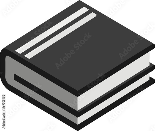 Closed Book Vector Icon – Minimal Flat Design for Educational Branding”