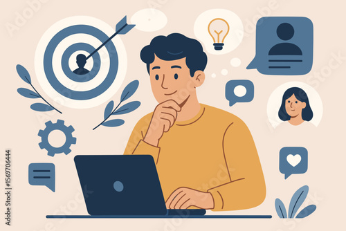 Know Your Customer KYC Concept, Target Audience Identification, Digital Marketing Strategy, Customer Service, Social Media Engagement, Business Communication, Market Analysis