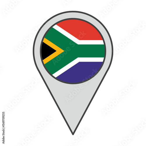 Vector illustration of a geolocation tag colored with the flag of South Africa Free Download Vector illustration of a geolocation tag colored with the flag of South Africa - GFXLoad