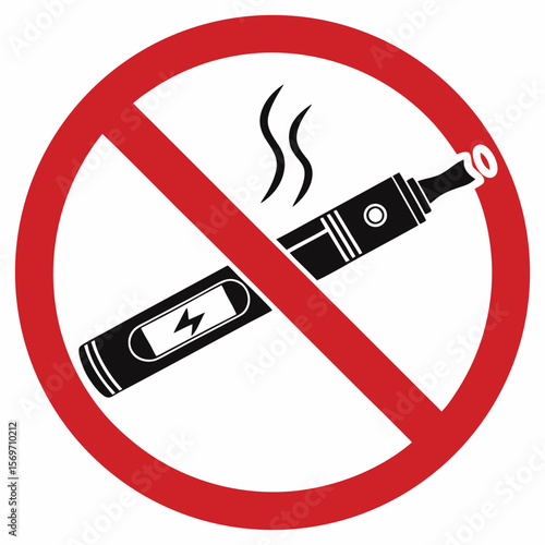 No smoking, No vaping combined sign. High resolution vector icon, no smoking sign