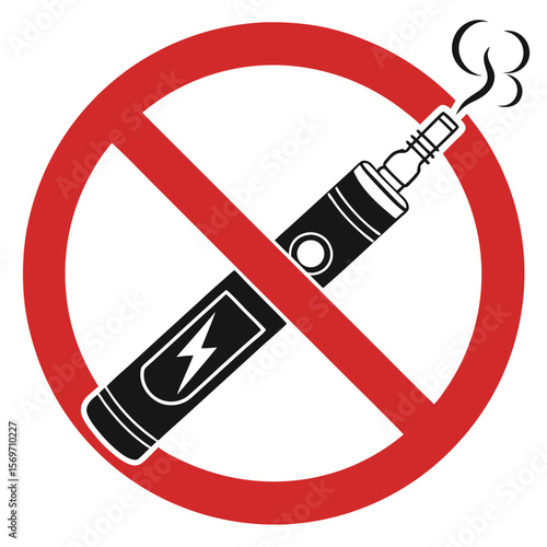 No smoking, No vaping combined sign. High resolution vector icon, no smoking sign