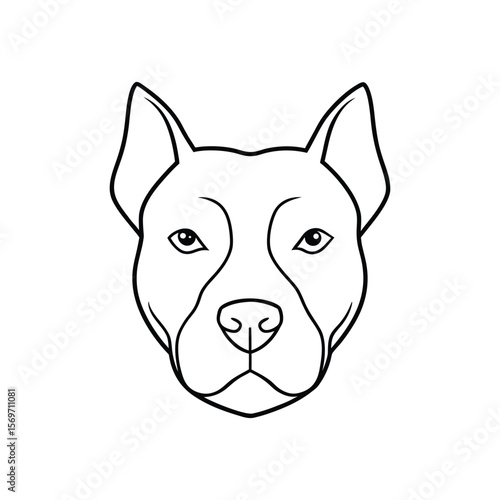 american pit bull head line art