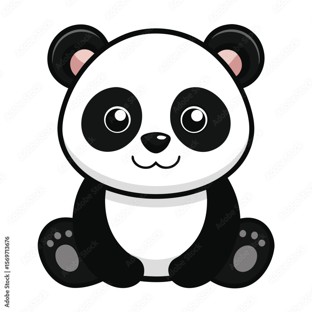 Naklejka premium Cute Cartoon Panda Vector Illustration