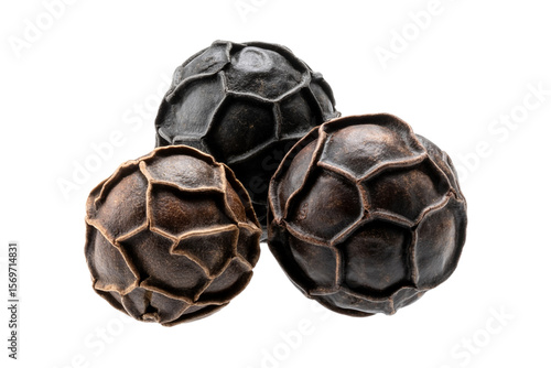 Close-up of Black peppercorns (Black pepper) seeds isolated on white background.papper grains isolated 