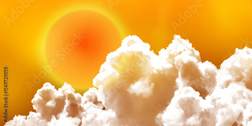 Bright Clouds and Sunlight Over a Desert Sky