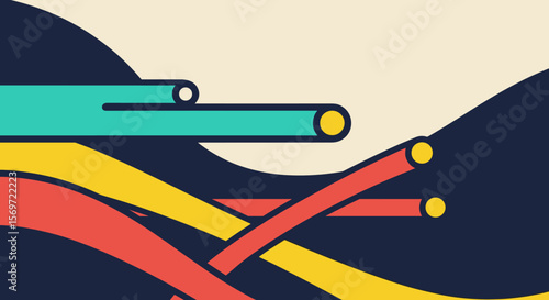 Innovative data flow depicting digital transformation, featuring vibrant, interconnected network cables symbolizing modern connectivity and data transmission.