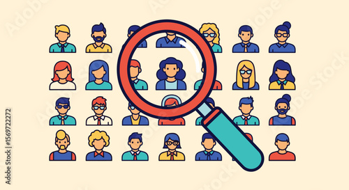 Human resources search showcasing talent acquisition, highlighting diverse people for employment opportunities, representing recruitment process and skill