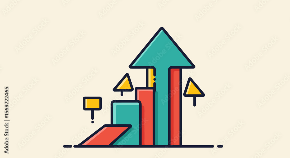 Growth chart symbolizing progress and success, highlighting upward trends and business development, representing financial improvement and positive direction Growth chart symbolizing progress and success, highlighting upward trends and business development, representing financial improvement and positive direction
