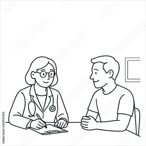 Doctor and Patient. Doctor consulting with a patient