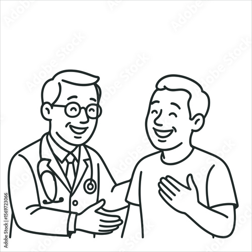 Doctor and patient happy. Doctor consulting with a patient