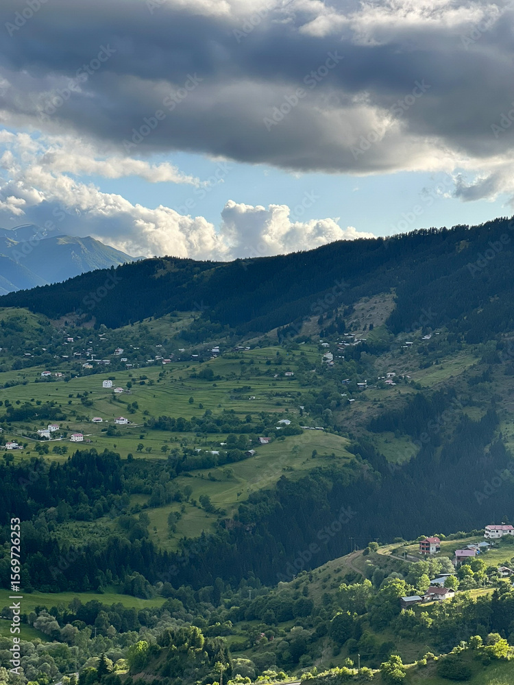 Obraz premium Panoramic view of Şavşat Artvin in Turkey