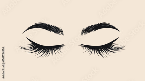 Stylized Dreamy Eyes Black Closed Eyes Delicate