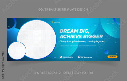abstract background template business banner with image space replacement for social media and website promotion