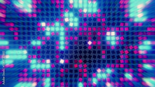 Wallpaper Mural Seamless loop motion graphic background with glowing neon squares. Torontodigital.ca