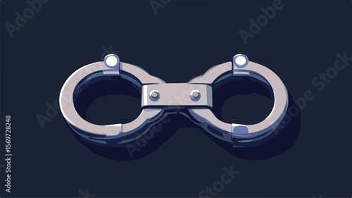 Handcuffs Police Stroke Simple Flat Vector Isolated Image