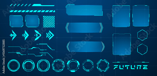 futuristic element blue vector illustration	