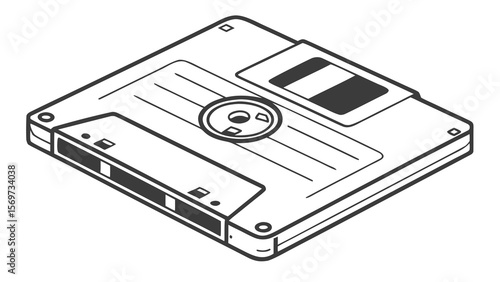 Vintage floppy disk vector illustration for retro technology and storage media design projects 100