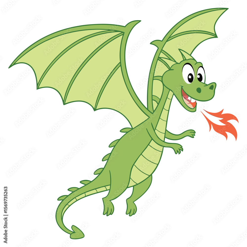 Fototapeta premium Dragon cartoon design for logo, t-shirt, tattoo, cards illustration vector design.