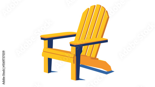 Modern Upright Adirondack Chair Icon on Simple Flat Vector Background