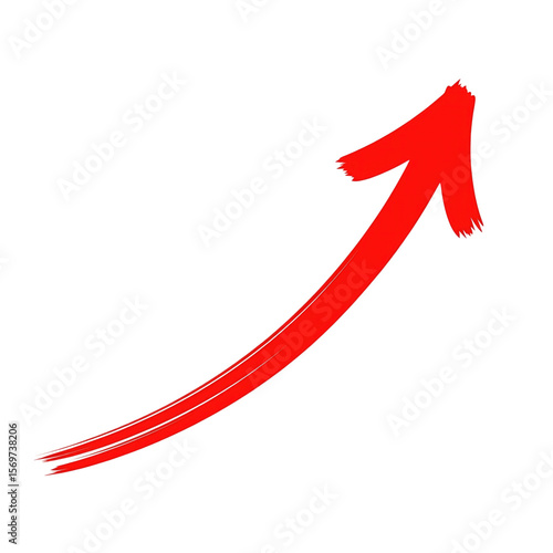 Red arrow design pointing upwards, representing growth and achievement, cutout png