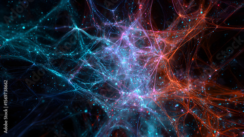 Abstract Cosmic Nebula Glowing Filaments and Stellar Dust