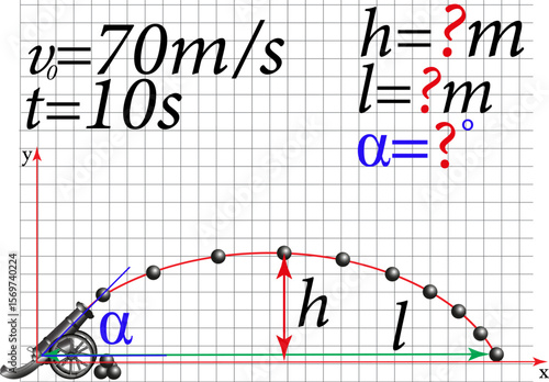 Physics problem, topic - body movement at an angle to the horizon. One example of jet propulsion
