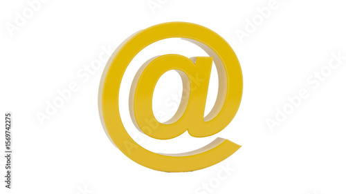 Wallpaper Mural 3D  yellow @ symbol against pure white background Torontodigital.ca