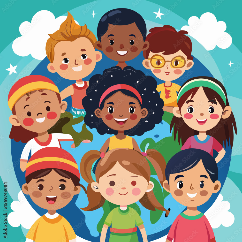 Diverse Children Representing Global Unity Diverse Children Representing Global Unity