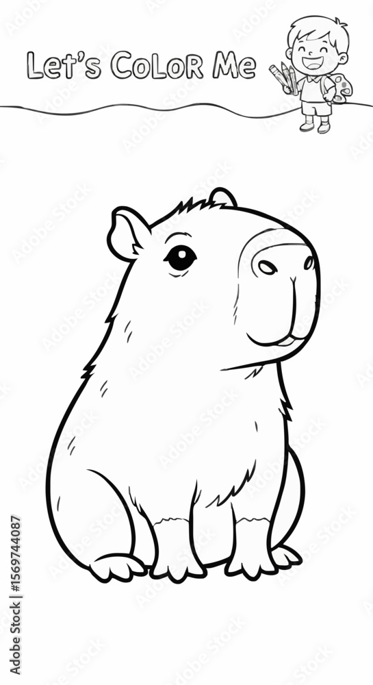 Children's coloring pictures of a capybara Children's coloring pictures of a capybara