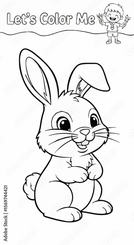 Fototapeta premium Children's coloring pictures of a rabbit