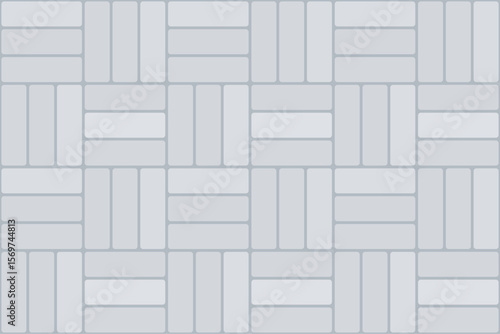 Basket weave tile seamless pattern. Grey bricks desing. Vector.