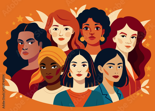 Diverse Women Faces Illustration Collection