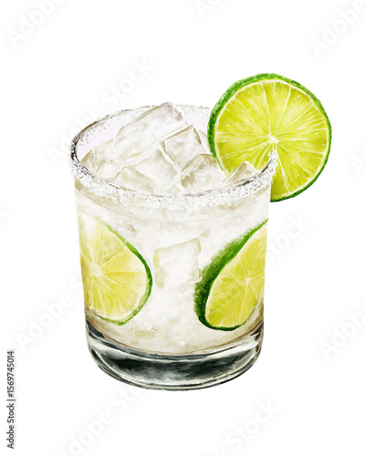 Refreshing Lime Cocktail with Ice
