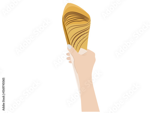 Roti jam roll wrapped in paper.