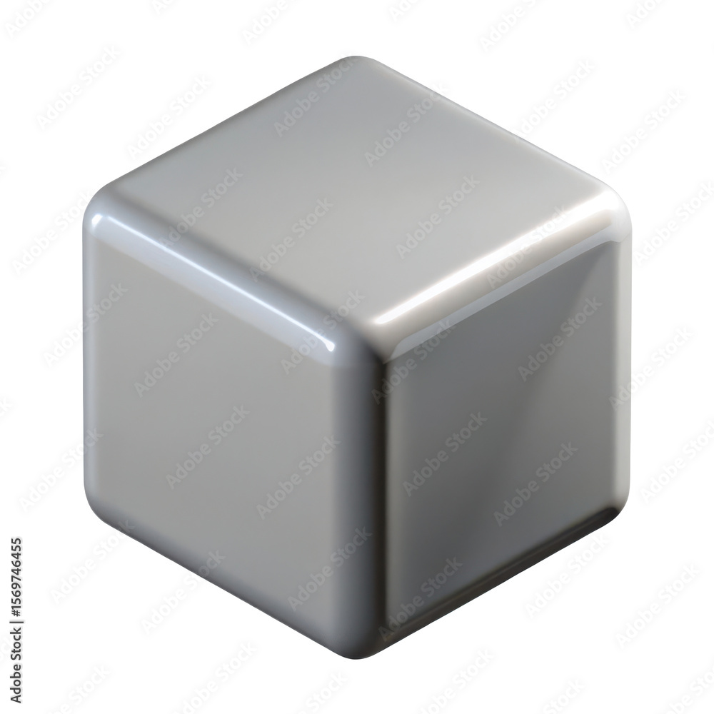 Isolated silver cube render for graphic design and d modeling with rounded edges on black background Isolated silver cube render for graphic design and d modeling with rounded edges on black background