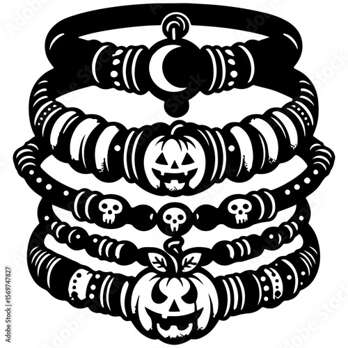 black and white vector illustration of a Bangles