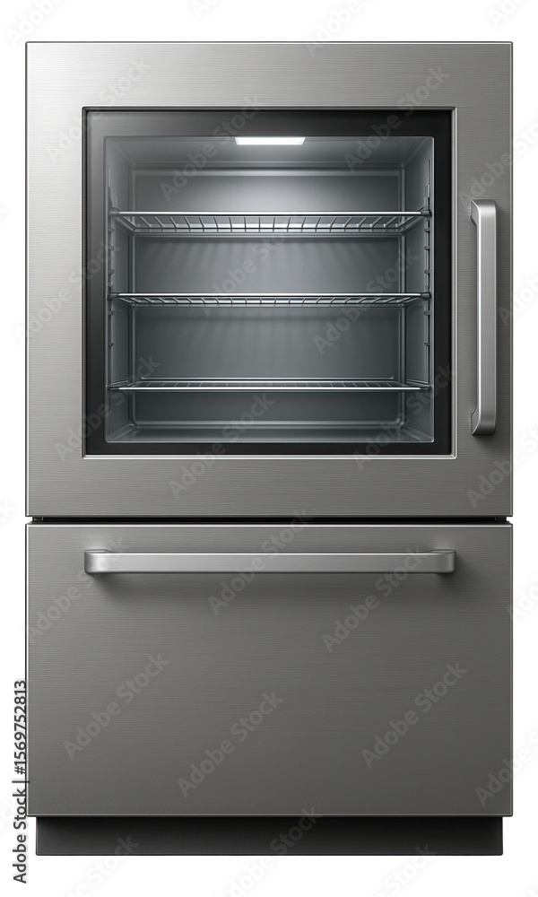 Fototapeta premium Dual-zone built-in freezer with separate compartments for different temperature settings, great for gourmet cooking enthusiasts.