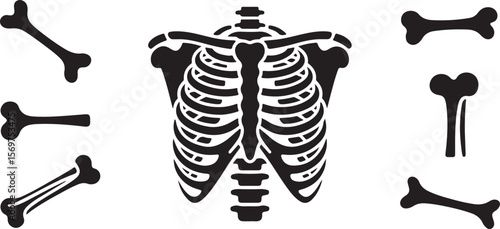 Skull and bones silhouette vector, Skull crossbones icon Clipart