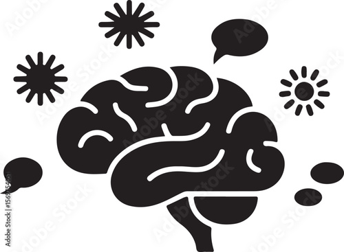 Brain icon vector set. Think illustration sign collection. Creative thinking symbol. Thoughts logo.