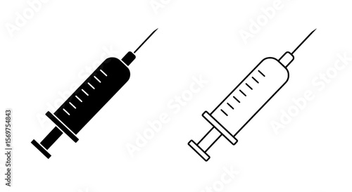Precision Injection: A sleek and minimalist representation of two syringes, meticulously designed for precise medical interventions. A visual embodiment of health, healing, and scientific advancement.