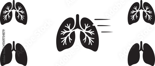 Lung Icon (Black Silhouette)