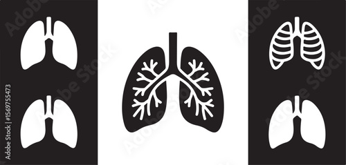 Lung Icon (Black Silhouette)
